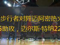 北京時(shí)間4月8日NBA常規(guī)賽，印第安納步行者對(duì)陣邁阿密熱火。半場(chǎng)步行者63-46熱火，決賽步行者117-115熱火。步行者麥康奈爾22分5助攻，邁爾斯·特納22分13籃板2助攻;邁阿密熱火隊(duì)巴特勒27